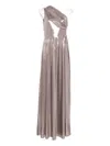 Miau By Clara Rotescu One-shoulder Maxi Dress In Pink
