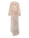 Miau By Clara Rotescu Paisley-print Collared Asymmetric Dress In Pink