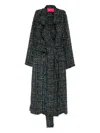 Miau By Clara Rotescu Ruffled Coat In Black
