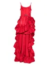 Miau By Clara Rotescu Ruffled Dress In Red