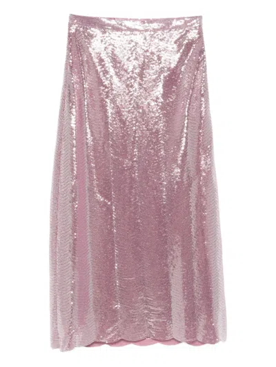 Miau By Clara Rotescu Ryder Sequinned Midi Skirt In Pink