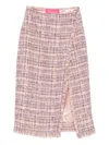 Miau By Clara Rotescu Sandi Frayed Slit Midi Skirt In Pink