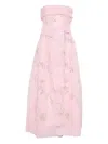 Miau By Clara Rotescu Sequin-embellished Strapless Midi Dress In Pink