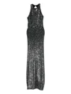 Miau By Clara Rotescu Sequinned Maxi Dress In Black