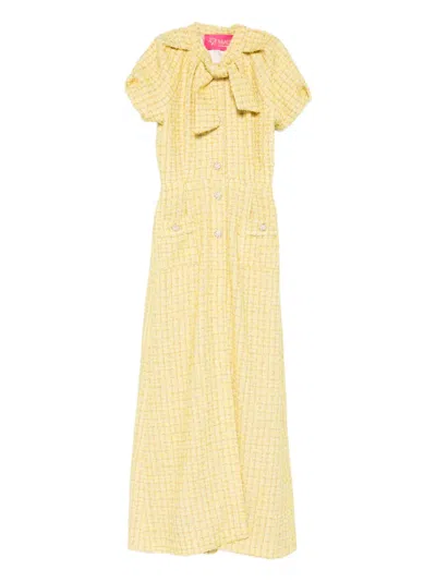 Miau By Clara Rotescu Sundari Short-sleeve Maxi Dress In Yellow
