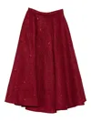 Miau By Clara Rotescu Thais Midi Skirt In Burgundy