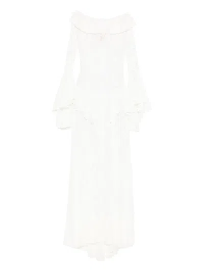 Miau By Clara Rotescu White Maxi Dress