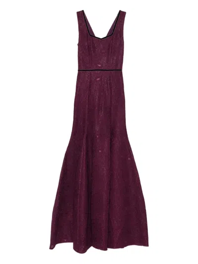 Miau By Clara Rotescu Zefir Floral-lace Maxi Dress In Purple