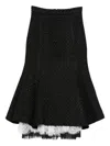 Miau By Clara Rotescu Zion Lace-trim Midi Skirt In Black