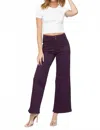Mica Denim Beck High Rise Wide Leg Denim Jeans In Damson / Smoked Grape In Purple