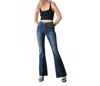 Mica Denim Bohn Mid Rise Flare Jean In Dark Wash In Blue