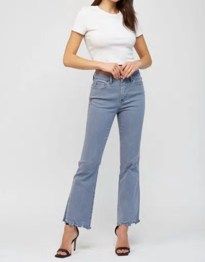 Mica Denim Crop Flare Jeans In Blue Shadow