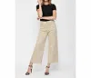 Mica Denim Cropped Wide Leg Pants In Beige