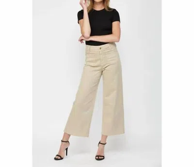 Mica Denim Cropped Wide Leg Pants In Beige
