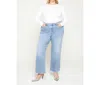 Mica Denim Curvy Lolas Super Soft Wide Leg Mica Jeans In Ciel Bleu In Blue