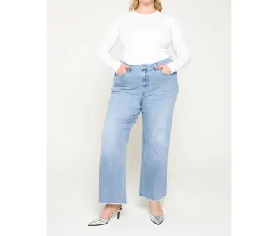 Mica Denim Curvy Lolas Super Soft Wide Leg Mica Jeans In Ciel Bleu In Blue