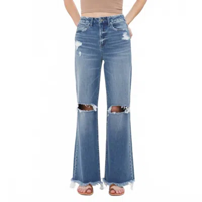 Mica Denim Dehours High Rise Wide Leg Jeans In Blue In Multi
