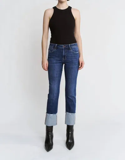 Mica Denim Free Spirited Cuffed Denim Jeans In Blue