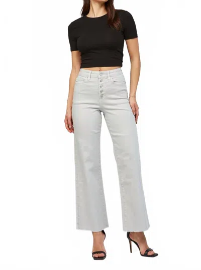 Mica Denim Gabriella Super High Rise Wide Leg Jeans In Light Dove Grey In Gray