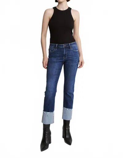 Mica Denim Happiness Mid Rise With Cuff Jeans In Blue