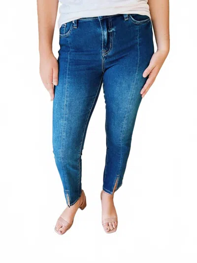 Mica Denim Harper Slit Jean In Denim Blue