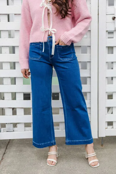 Mica Denim High Horse Wide Leg Jeans In Broncos Navy In Multi
