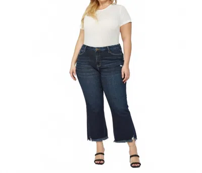 Mica Denim High Rise Crop Flare Jean In Fennel In Blue