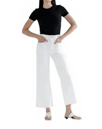 Mica Denim High Rise Flare Jeans In White