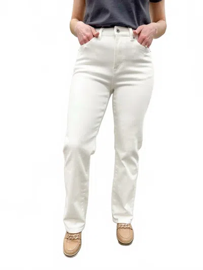 Mica Denim High Rise Straight Leg Jeans In Off White