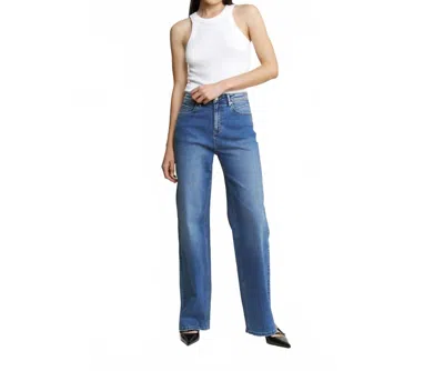 Mica Denim High Rise Stretch Wide Leg Jeans In Blue