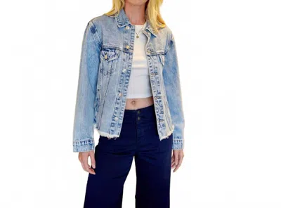 Mica Denim Oversized Denim Jacket In Vintage Wash In Blue