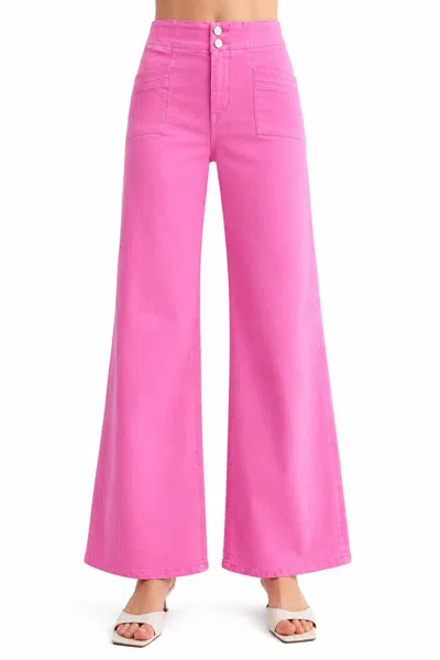 Mica Denim Riviera Wide Leg Jean In Pink