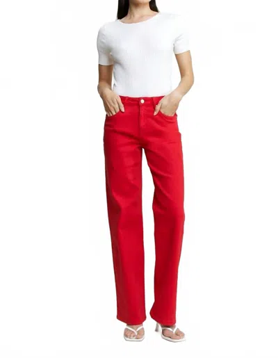 Mica Denim Roxie Straight Leg Jeans In Red