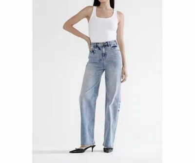 Mica Denim Straight Leg Jeans Loose Fit In Blue/gray
