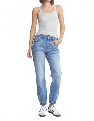 Mica Denim Super High Rise Jogger In Braves Navy In Blue