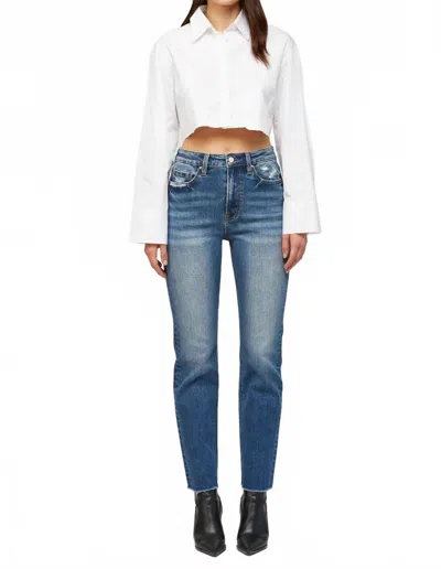 Mica Denim Super High Rise Straight Leg Jeans In Blue