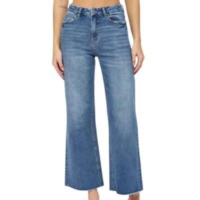 Mica Denim Super High Wide Leg Jeans In Medium Wash In Blue