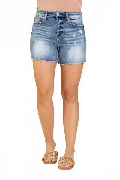 Mica Denim Tybee Island Shorts In Medium Wash In Blue