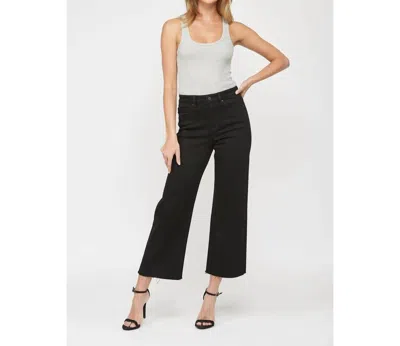 Mica Denim Wide Leg Crop In Black Beauty