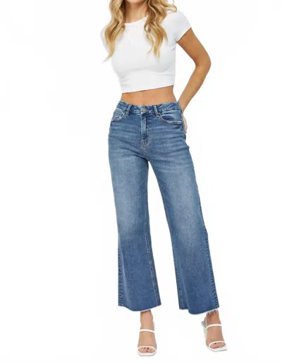Mica Denim Wide Leg Cropped Jeans In Denim In Multi
