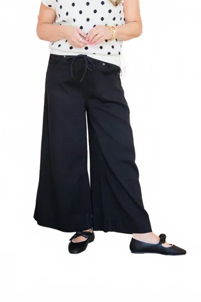 Mica Denim Women's High Rise Wide Jogger In Black