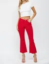 Mica High Rise Flare Leg Jeans In Firecracker Red In Red