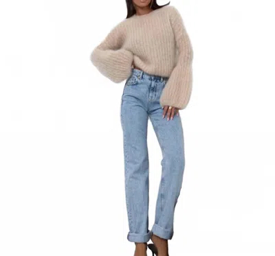 Mica Icon Flared Sleeves One Size Sweater In Beige In Neutral