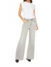 Mica Raw Hem Wide Leg Jeans In Platinum Grey In Gray