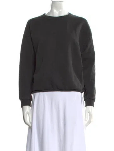 Pre-owned Micaela Greg Crew Neck Long Sleeve Sweatshirt In Gray