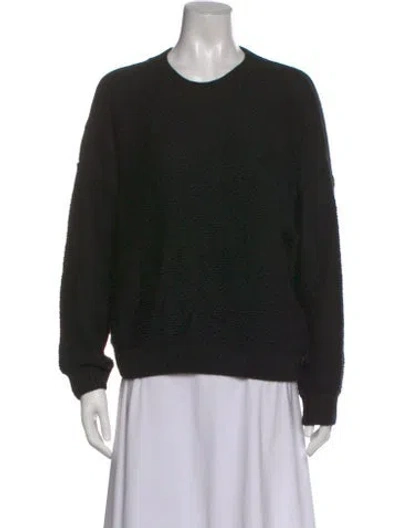 Pre-owned Micaela Greg Crew Neck Sweater In Black