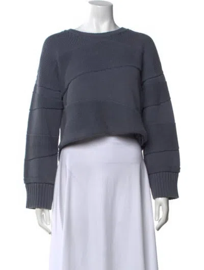 Pre-owned Micaela Greg Crew Neck Sweater In Blue