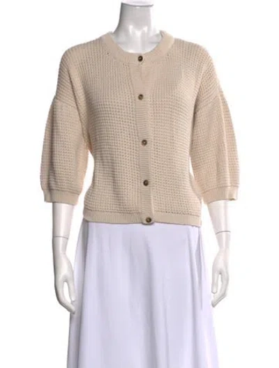 Pre-owned Micaela Greg Crew Neck Sweater In Neutrals