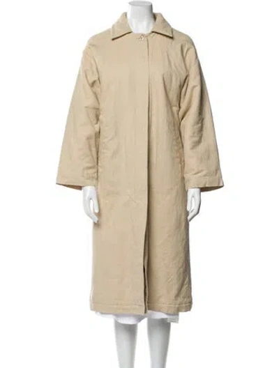 Pre-owned Micaela Greg Faux Fur Coat In Neutral