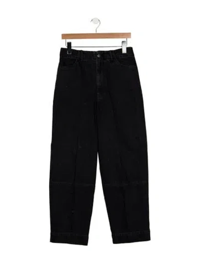 Pre-owned Micaela Greg High-rise Wide Leg Jeans In Black